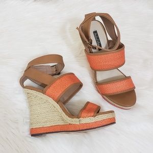 Women's Orange/Brown Wedge size 7.5 / 8